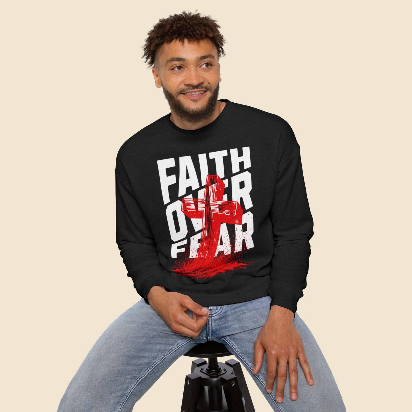 Christian Unisex Sweatshirt Faith Over Fear