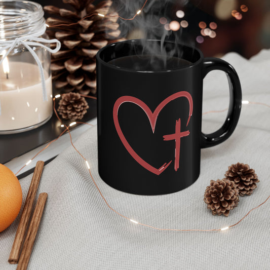 Christian Heart and Cross Coffee Mug